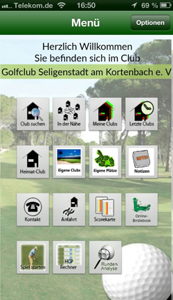 Golf Index auf iPhone